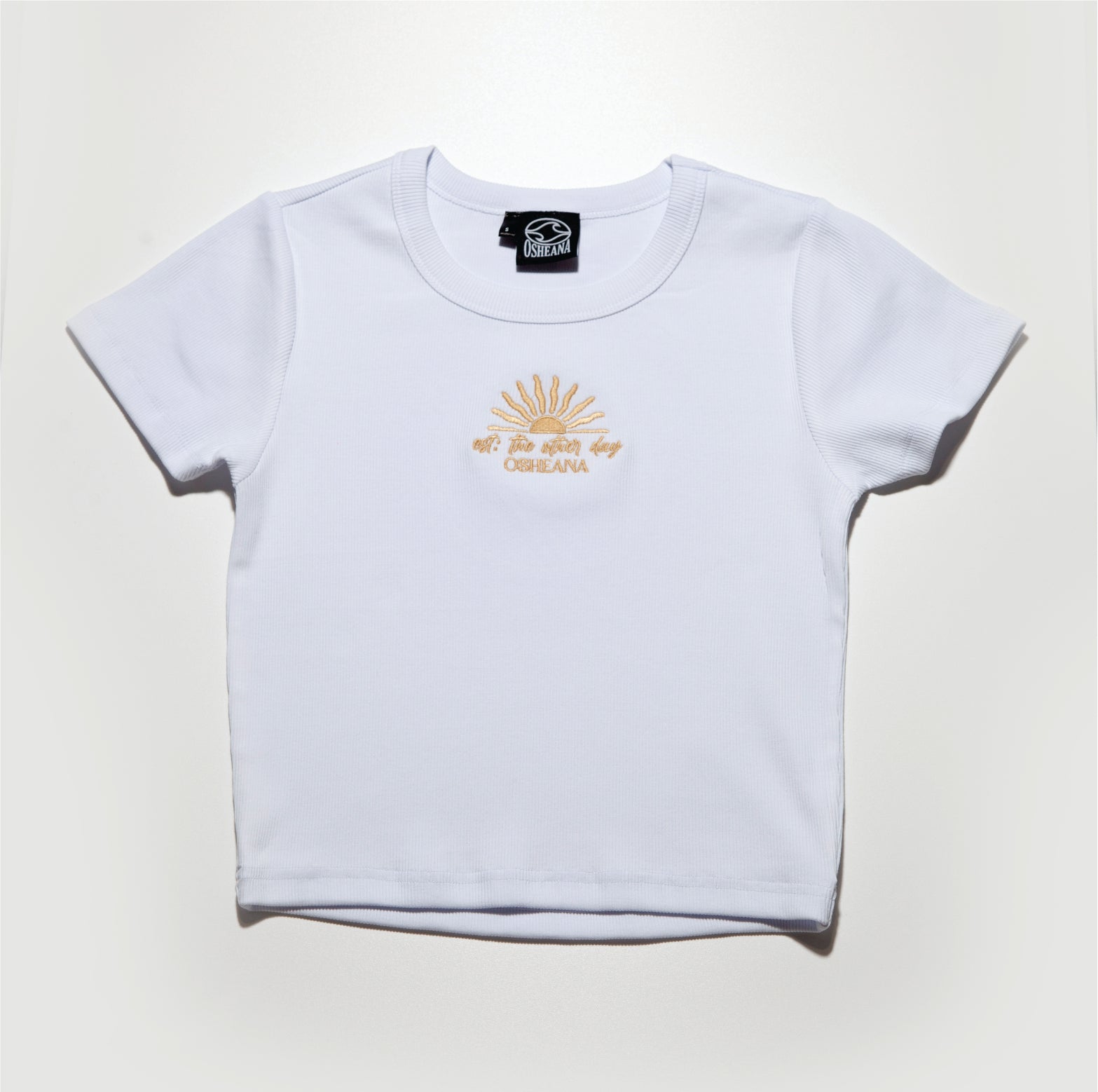 Sunrise rib tee - white